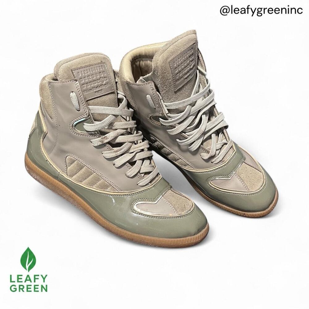 Maison Margiela 2012 Cadillac High Top Olive Green Calfskin Leather US Gat Full